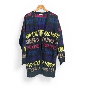 RARE Malvin Hamburg Germany Neon Sign Embroidered Oversized Cardigan – Boho Luxe